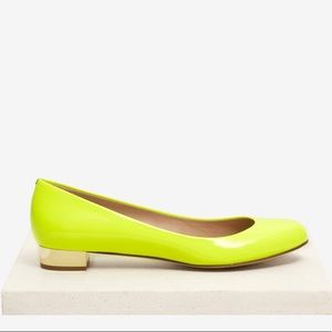 J. Crew Neon Patent Janey Ballet Flats